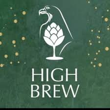 High Brew logo featuring a stylized eagle and hop cone on a green background, representing the microbrewery and multi-cuisine restaurant in Bengaluru.